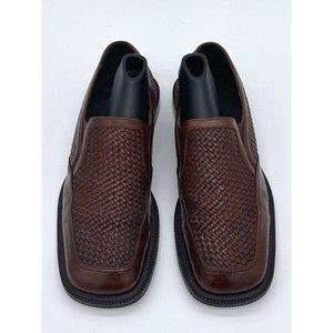 Bachrach Asti 200 Men’s Handmade Woven Leather Loafer Brown Size 8